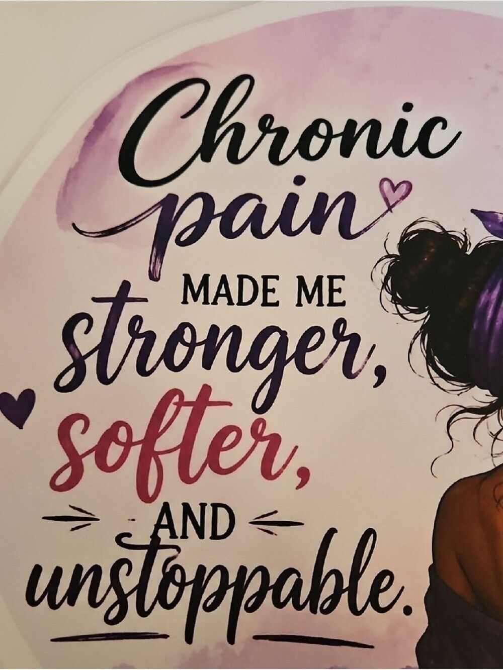 Chronic Pain Warrior DTF Transfer Iron On Applique Purple Butterfly Patch 10x10 - Picture 9 of 17